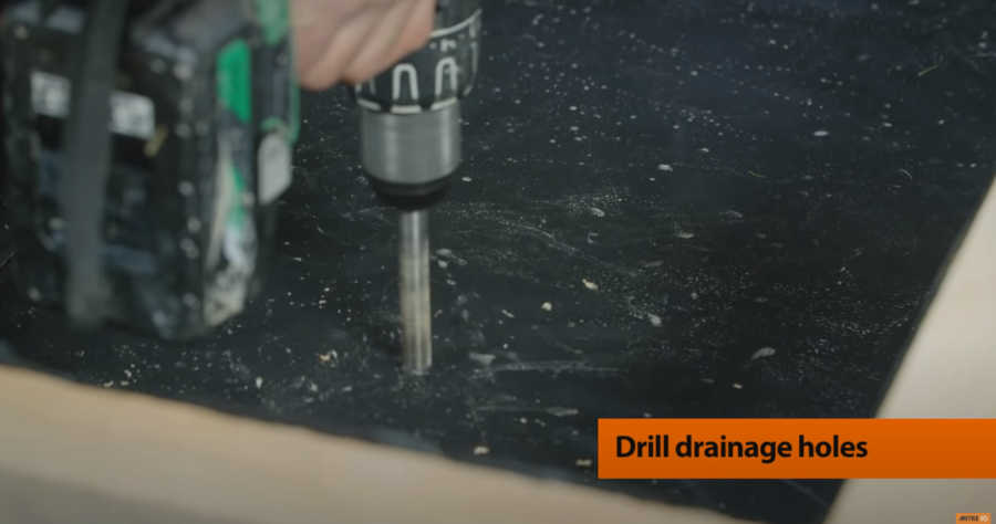 How to build a planter box - drill drainage holes